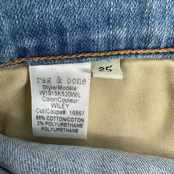 Rag & Bone Light Wash Cuffed Jean Short WMNS 25 Blue Denim Low Rise Wiley Casual - Picture 5 of 9